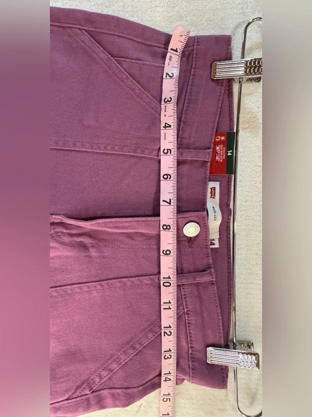 Levi’s Girls Mauve Wide Leg Utility Pants NWT Size 14 Y2K Streetwear Trendy